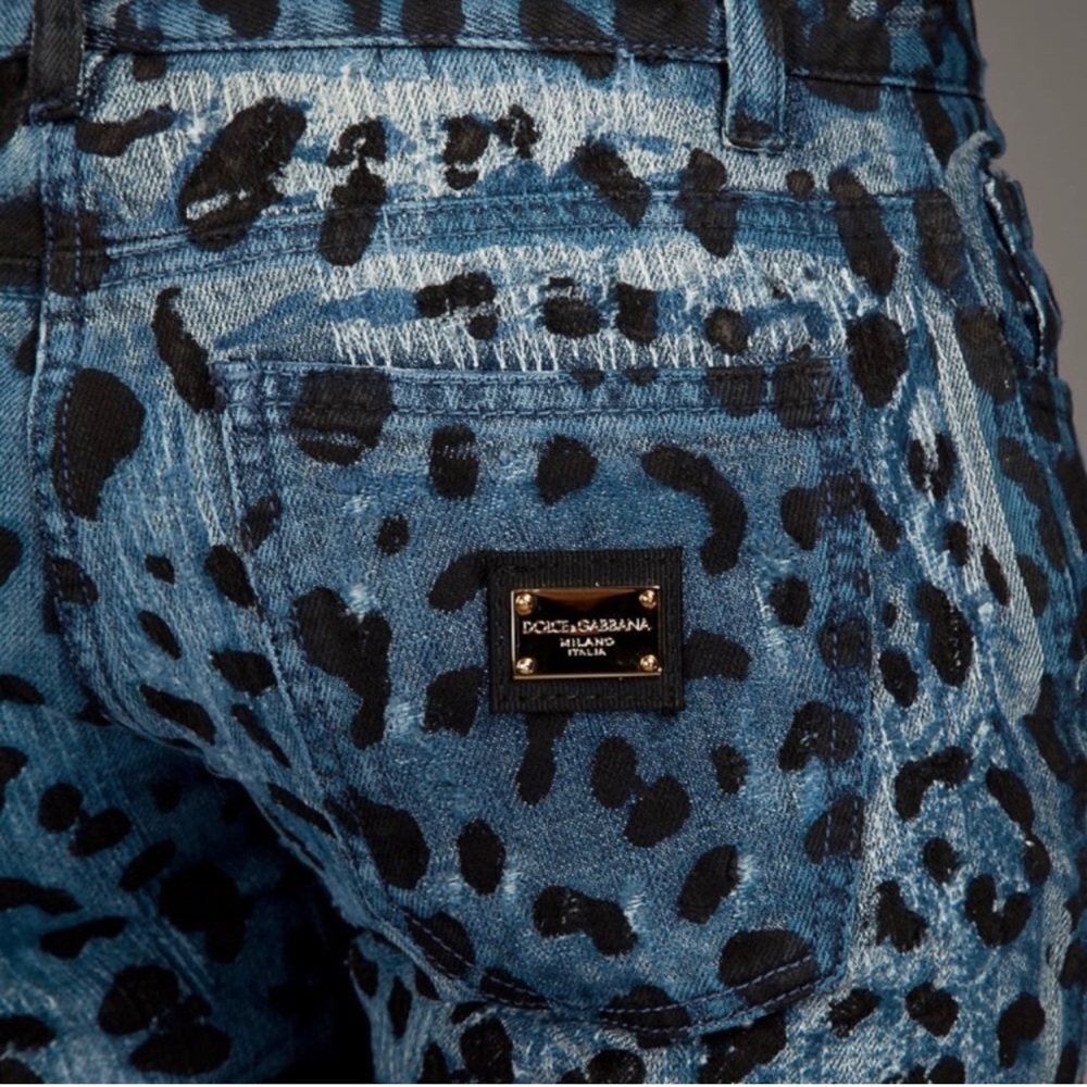 ⚜️$1,295 Retail Dolce & Gabbana Leopard Print Distressed Jeans⚜️ - Picture 11 of 16